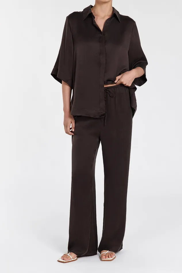PERCY BITTER CHOC SILK PANT Women DISSH Pants