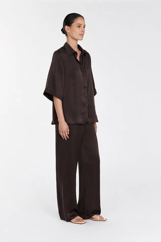 PERCY BITTER CHOC SILK PANT Women DISSH Pants