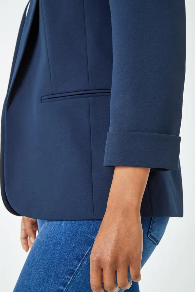 Petite 34 Sleeve Classic Stretch Blazer Women Roman Jackets
