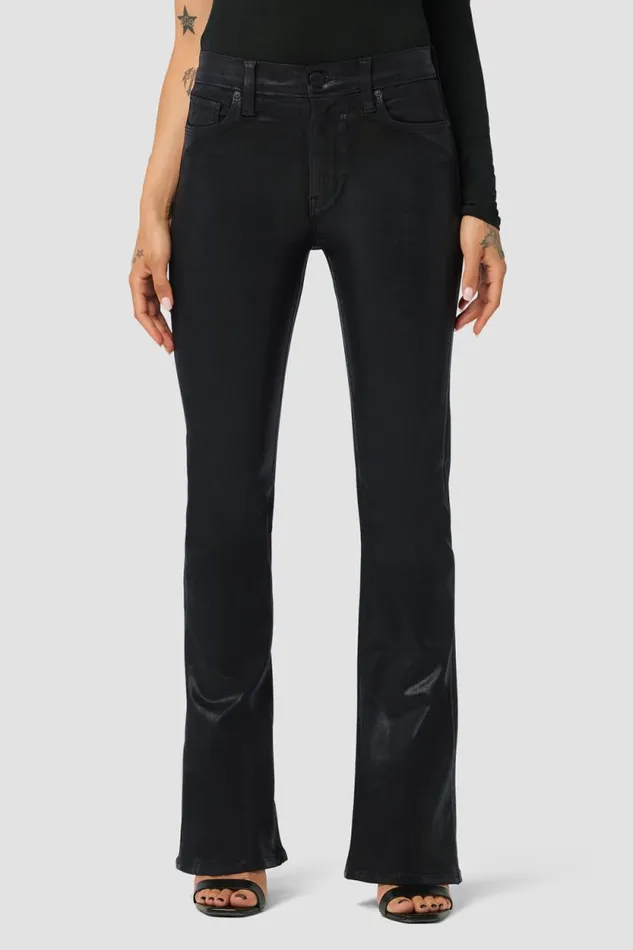 Petite Inseams Women Hudson Jeans Barbara HighRise Bootcut Petite Jean Noir Coated