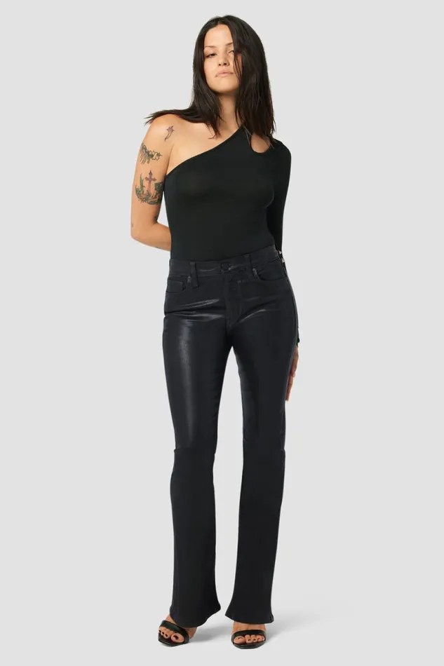 Petite Inseams Women Hudson Jeans Barbara HighRise Bootcut Petite Jean Noir Coated