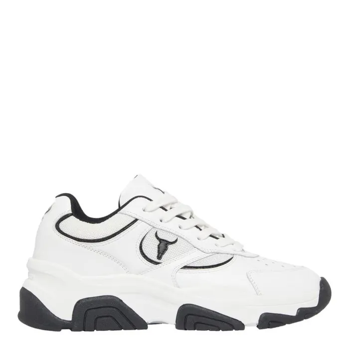 Platform Sneakers Women Windsor Smith GHOSTED WHITE BLACK SNEAKERS