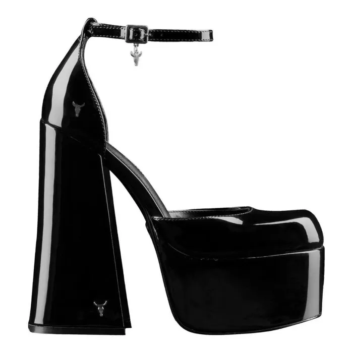 Platforms Women Windsor Smith DIAMONDS BLACK PATENT PLATFORM HEELS