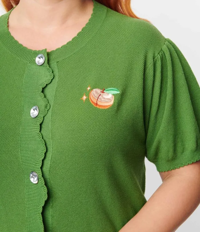 Plus Size Green and Peach Cardigan Clothing Unique Vintage Sweaters and Cardigans