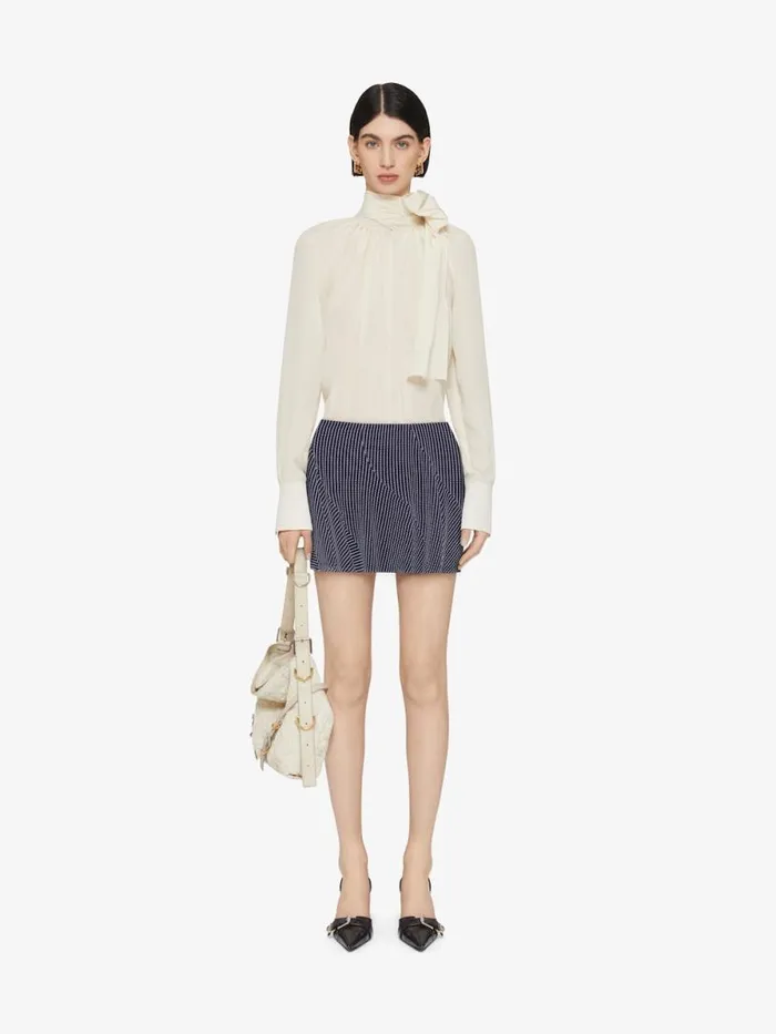 Polka Dots Skirt In Silk Navywhite Women Givenchy Skirts