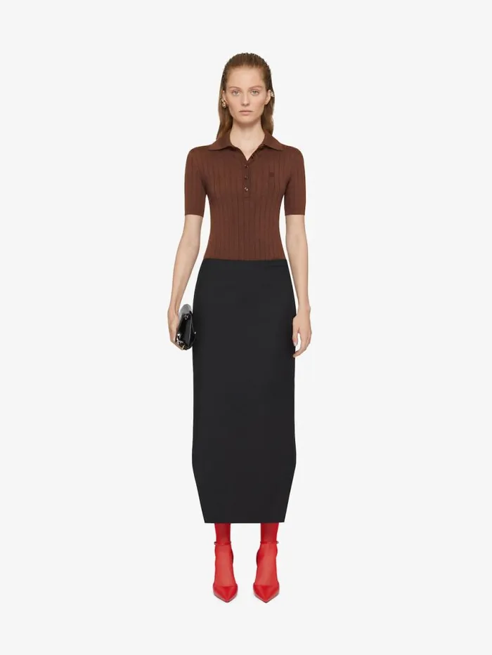 Polo Sweater In Wool With 4g Detail Moka Brown Women Givenchy Sweaters