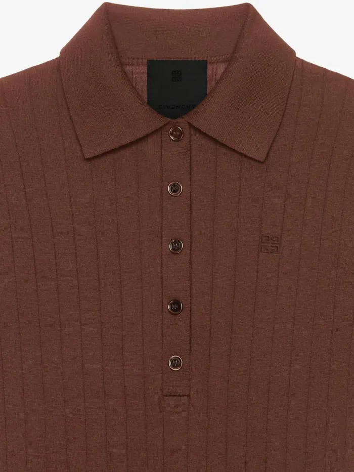 Polo Sweater In Wool With 4g Detail Moka Brown Women Givenchy Sweaters