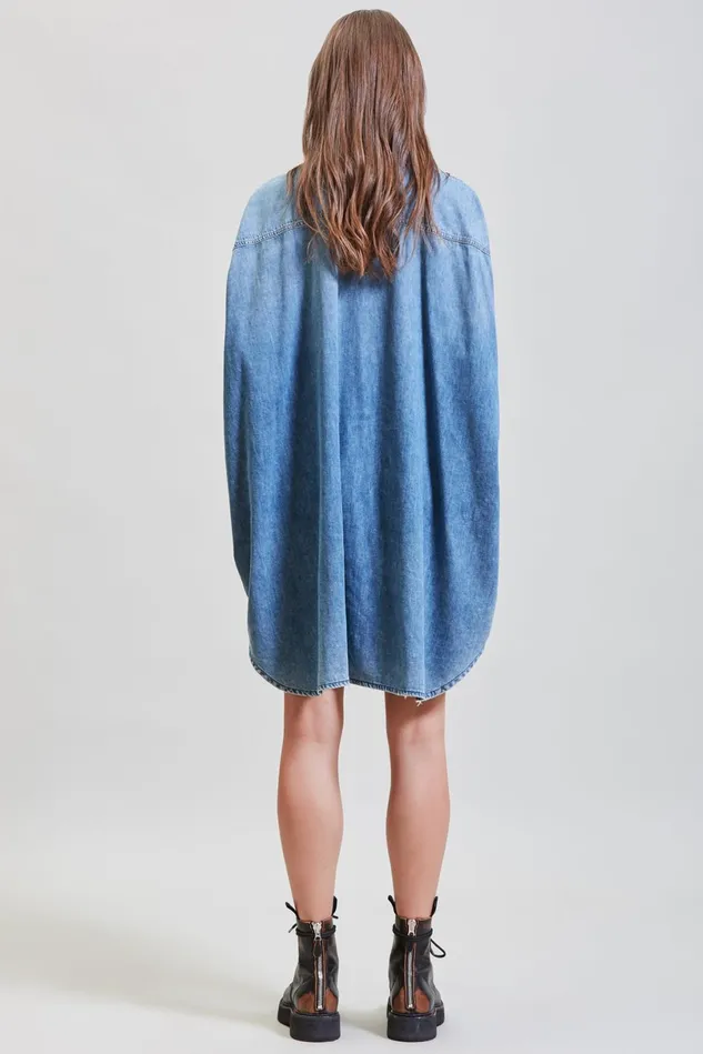 R13 Dresses Women Oversized Boxy Dress 8211 Chester Blue