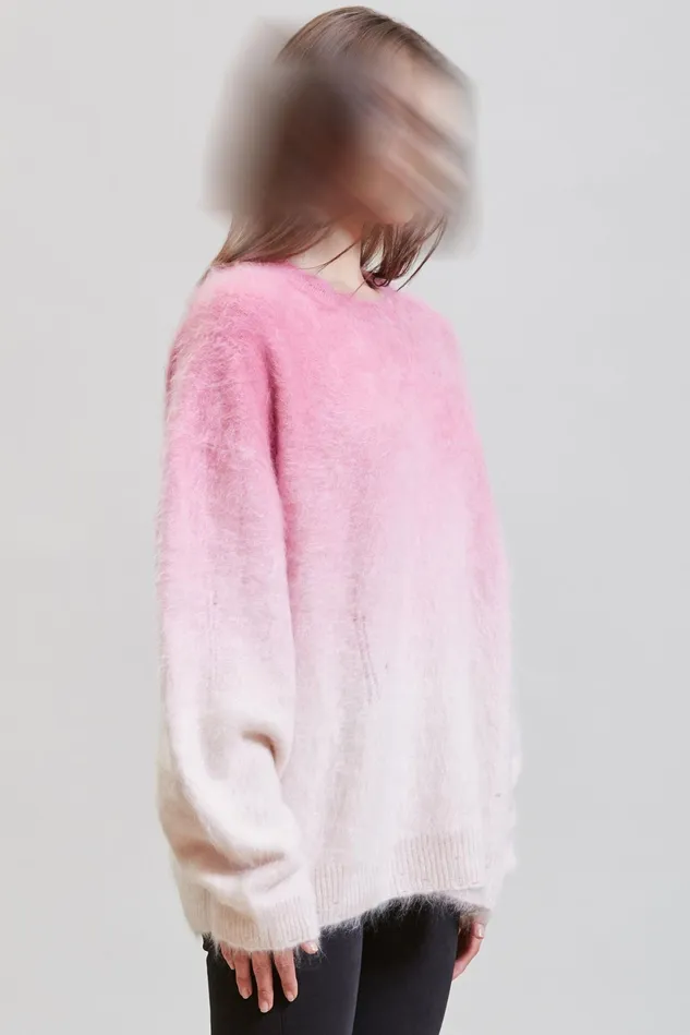R13 Sweaters Women Japanese Brushed Cashmere Dip Dyed Sweater 8211 Pink Ombre