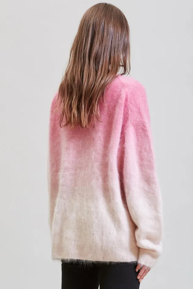 R13 Sweaters Women Japanese Brushed Cashmere Dip Dyed Sweater 8211 Pink Ombre