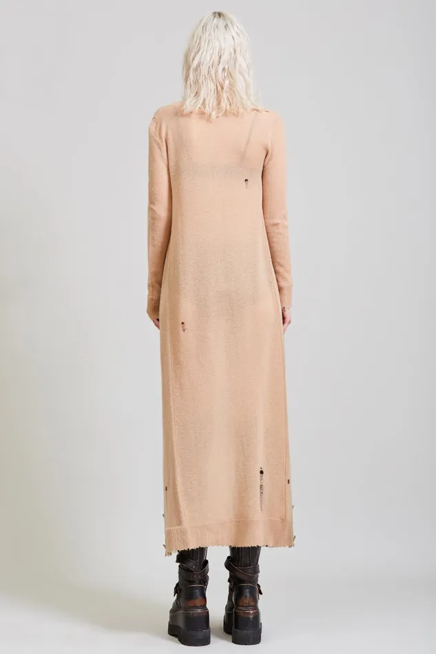 R13 Sweaters Women Long Skinny Cashmere Cardigan 8211 Camel