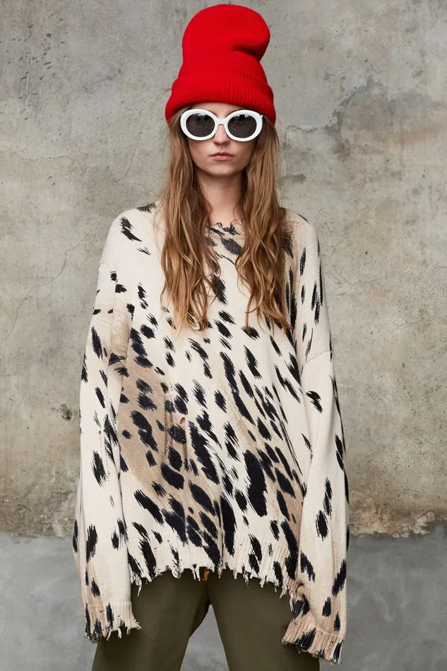 R13 Sweaters Women Oversized Sweater 8211 Cheetah