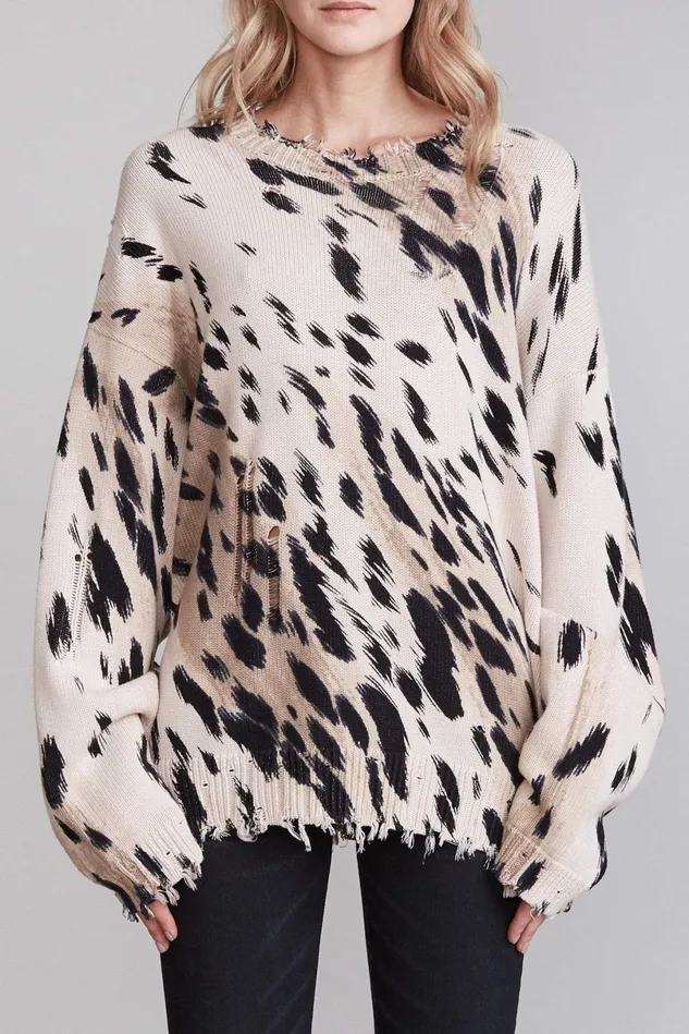 R13 Sweaters Women Oversized Sweater 8211 Cheetah