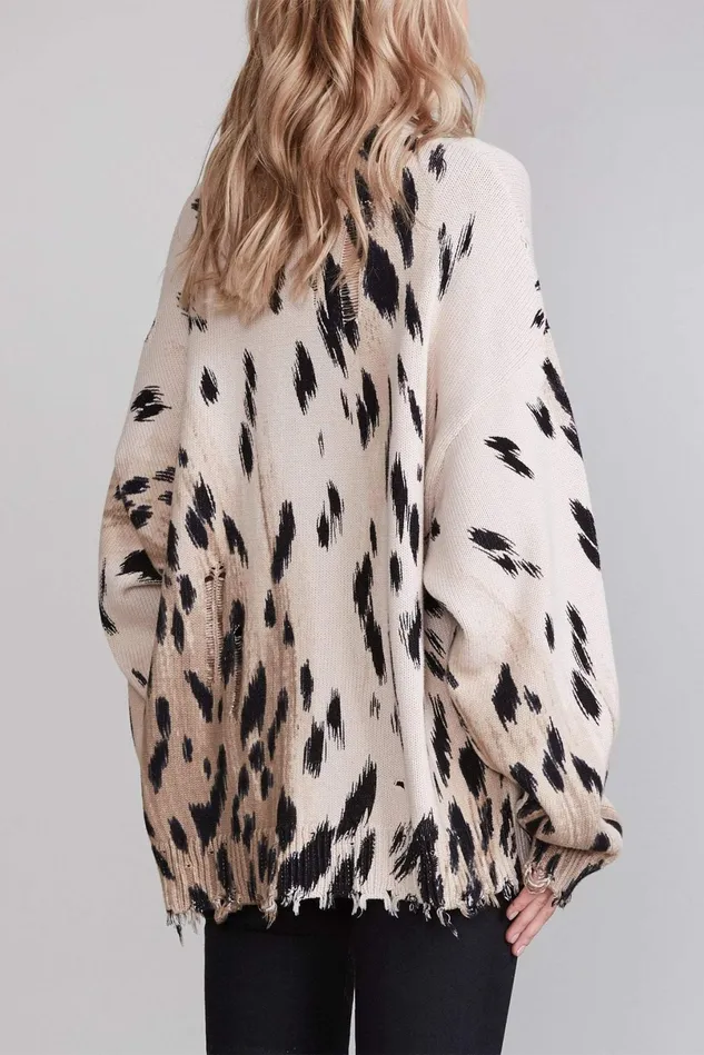 R13 Sweaters Women Oversized Sweater 8211 Cheetah