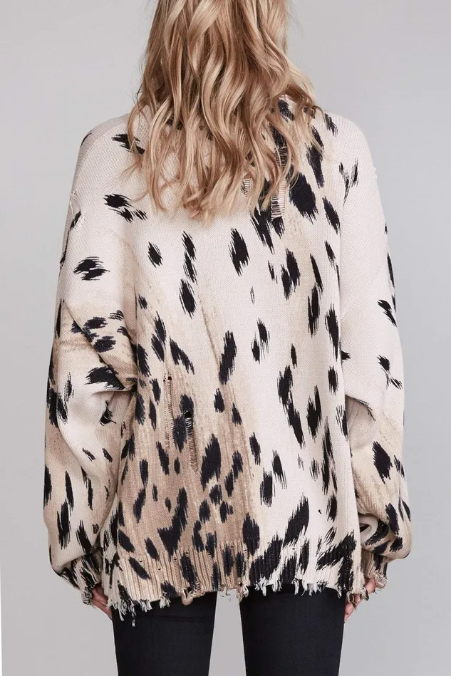 R13 Sweaters Women Oversized Sweater 8211 Cheetah
