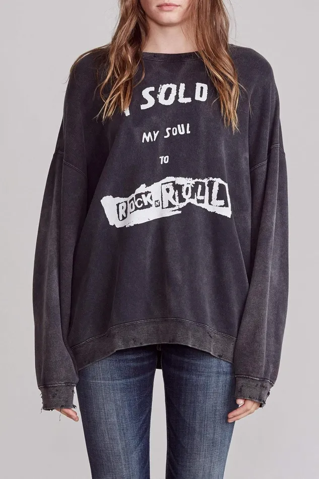 R13 Sweatshirts Women I Sold My Soul Oversized Crewneck