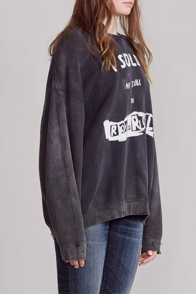 R13 Sweatshirts Women I Sold My Soul Oversized Crewneck