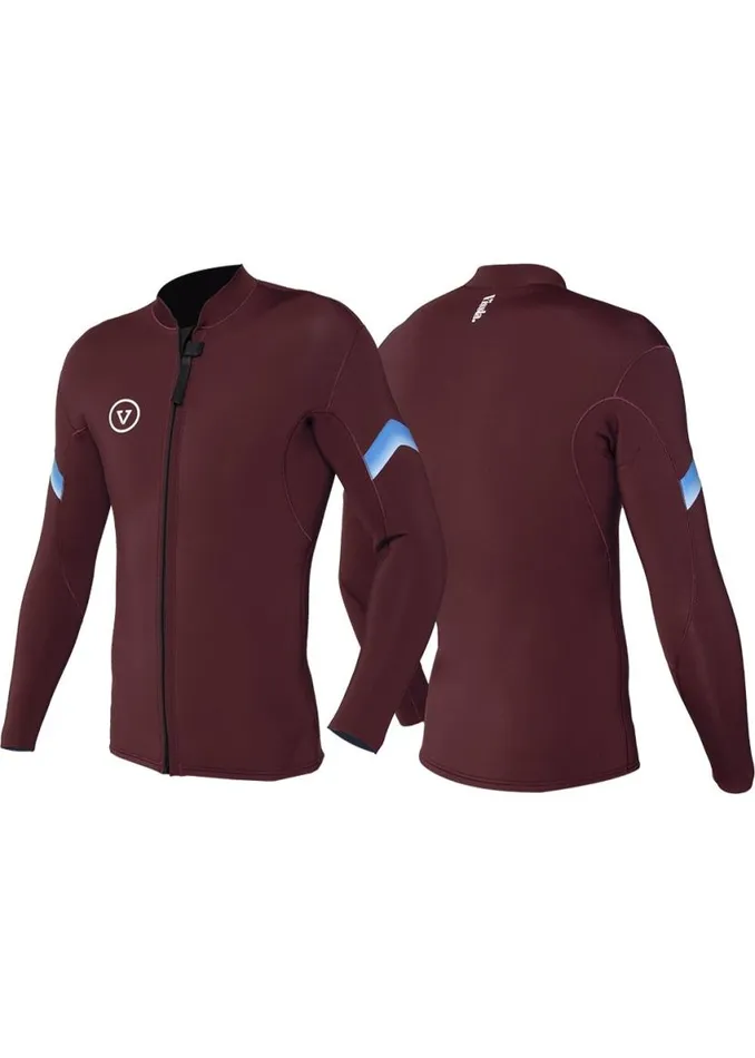 Raditude 2MM Front Zip Wetsuit Jacket Wine Men Vissla Wetsuits