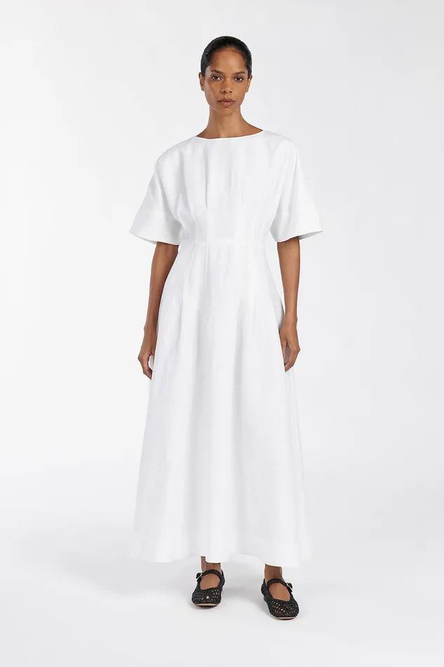 RAF OFF WHITE BOATNECK MIDI DRESS Women DISSH White Dresses