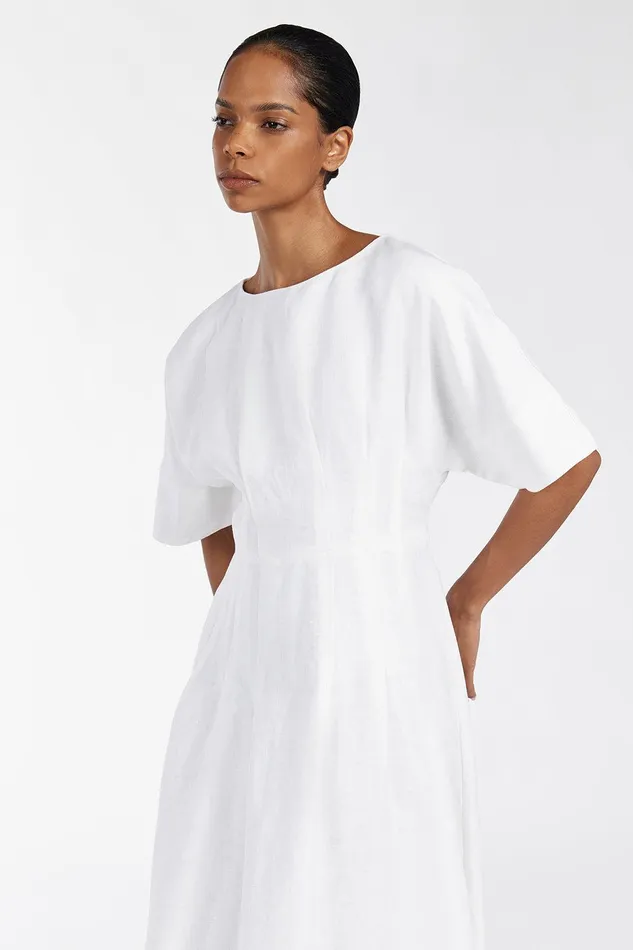RAF OFF WHITE BOATNECK MIDI DRESS Women DISSH White Dresses