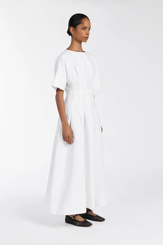 RAF OFF WHITE BOATNECK MIDI DRESS Women DISSH White Dresses