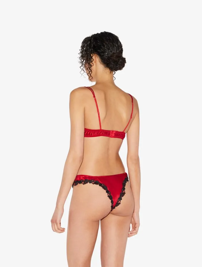 Red Silk Brazilian Briefs With Black Frastaglio Lingerie La Perla Brazilian