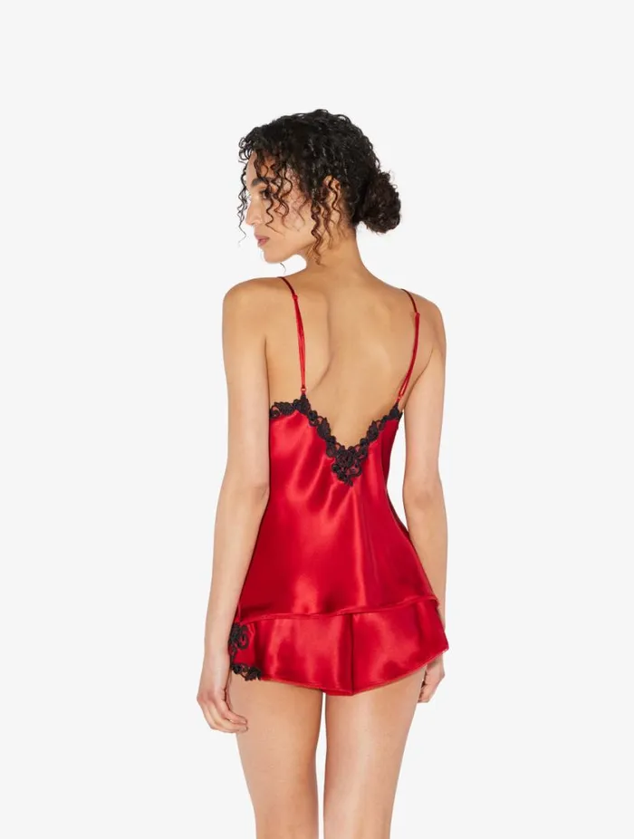 Red Silk Camisole With Frastaglio Sleepwear La Perla Camisoles