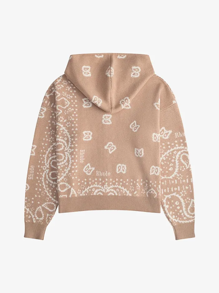 RHUDE BANDANA KNIT ZIPUP Men Rhude Luxe Knitwear