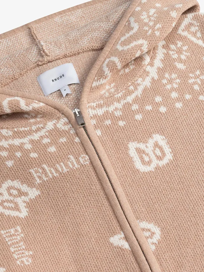 RHUDE BANDANA KNIT ZIPUP Men Rhude Luxe Knitwear