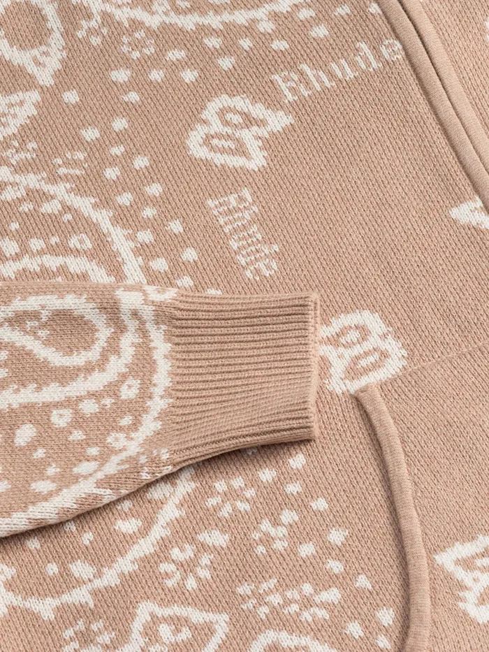 RHUDE BANDANA KNIT ZIPUP Men Rhude Luxe Knitwear