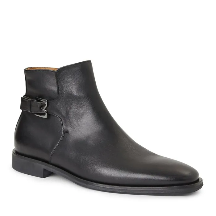 Rubino Leather Side Zip Boot Black Men Bruno Magli Boots