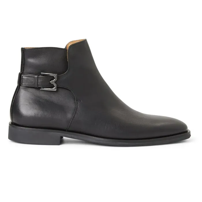 Rubino Leather Side Zip Boot Black Men Bruno Magli Boots