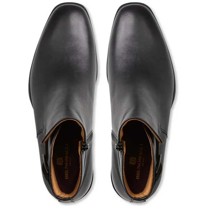 Rubino Leather Side Zip Boot Black Men Bruno Magli Boots