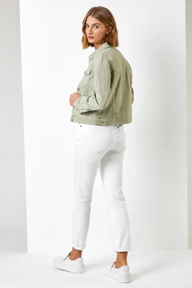 Sage Classic Cotton Denim Jacket Women Roman Jackets