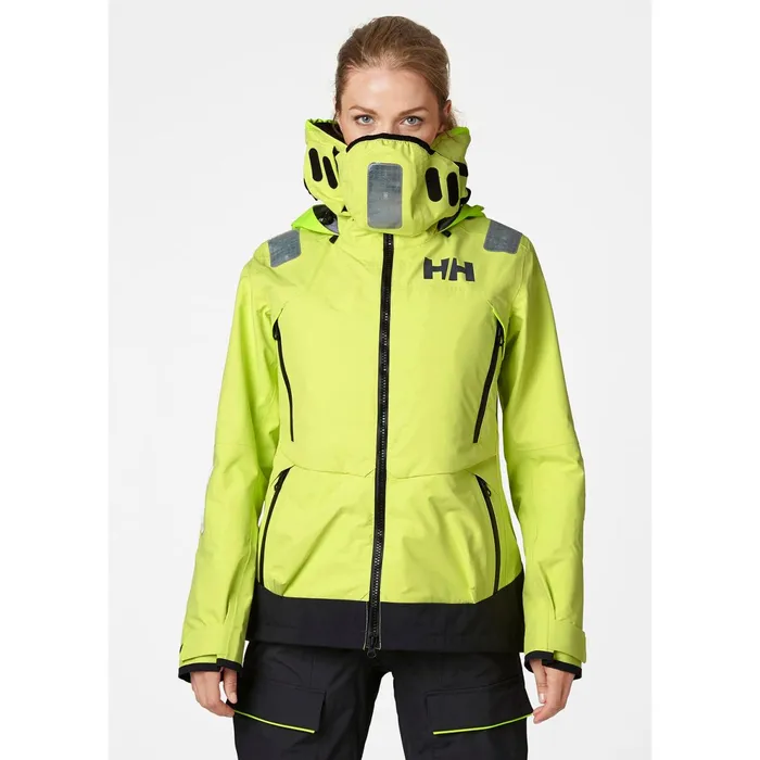 Sailing Jackets Women Helly Hansen W AEGIR RACE JACKET 379 Sunny Lime