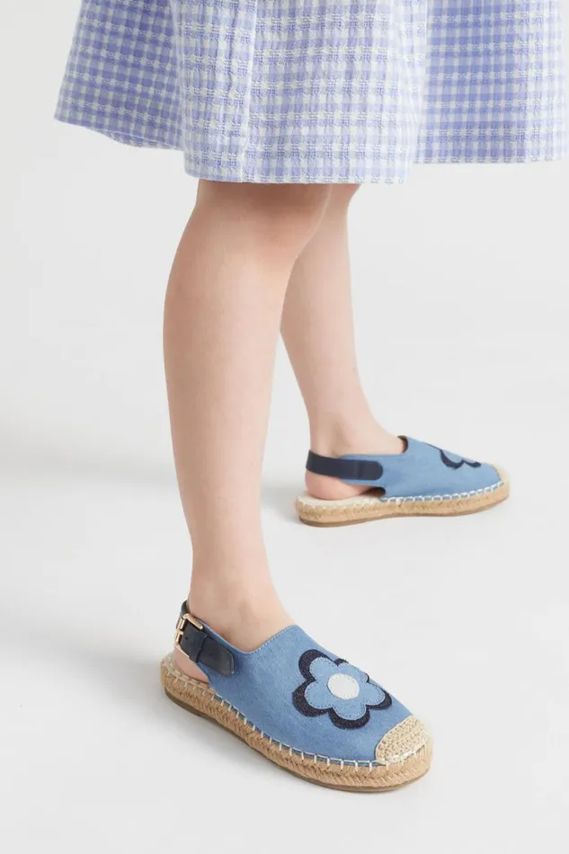 Sandals and Slides Girl Seed Heritage Chambray Espadrille Chambray