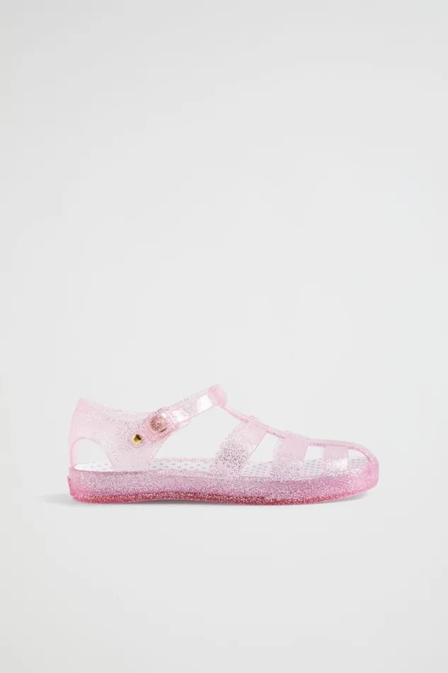 Sandals and Slides Girl Seed Heritage Glitter Cage Jelly Sandal Pink