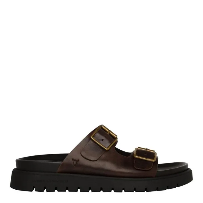 Sandals Men Windsor Smith REIGN DARK BROWN LEATHER SANDALS