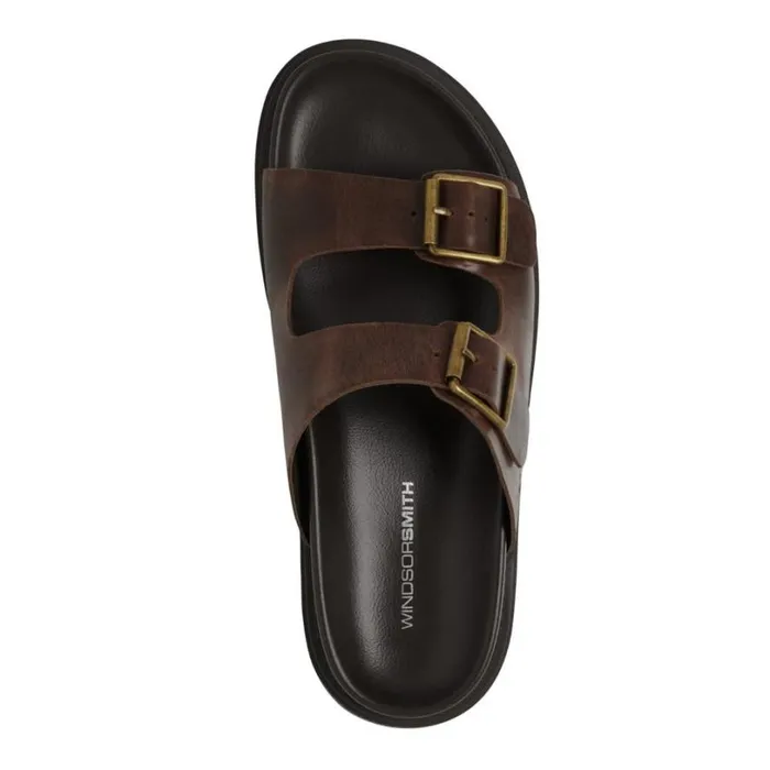 Sandals Men Windsor Smith REIGN DARK BROWN LEATHER SANDALS Sandals Men Windsor Smith REIGN DARK BROWN LEATHER SANDALS