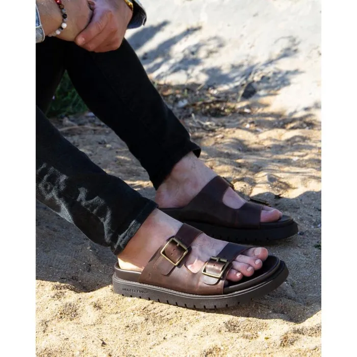Sandals Men Windsor Smith REIGN DARK BROWN LEATHER SANDALS Sandals Men Windsor Smith REIGN DARK BROWN LEATHER SANDALS