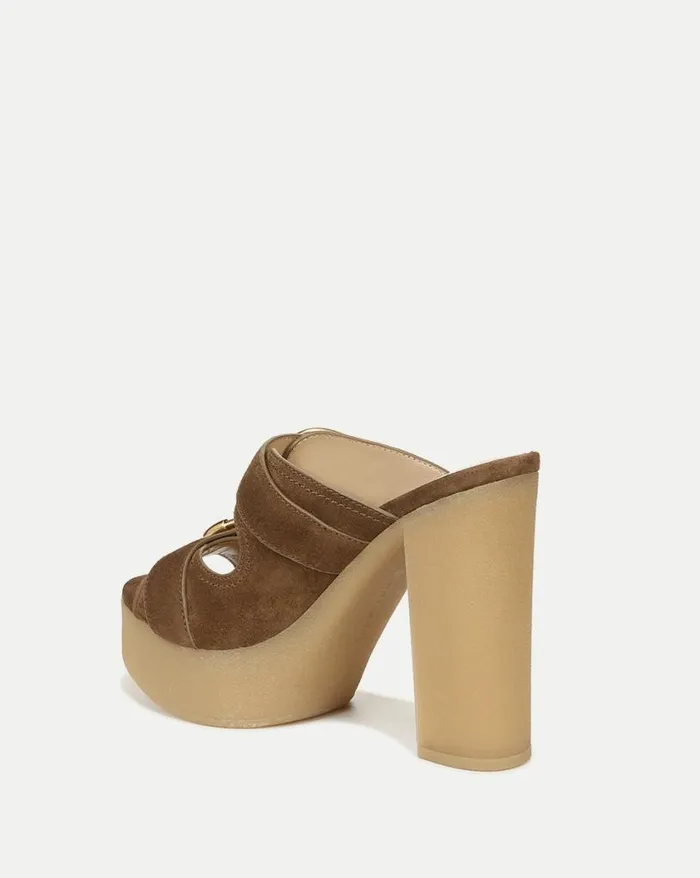 Sandals Shop Veronica Beard Garrick Suede Platform Sandal Latte