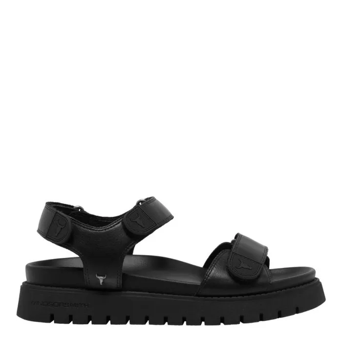 Sandals Women Windsor Smith MIDSUMMER BLACK LEATHER SANDALS