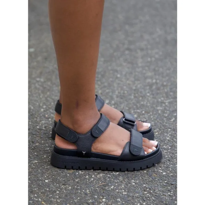 Sandals Women Windsor Smith MIDSUMMER BLACK LEATHER SANDALS Sandals Women Windsor Smith MIDSUMMER BLACK LEATHER SANDALS