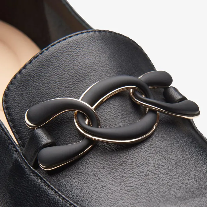 Sarafyna Rae Black Leather Women Clarks SlipOns