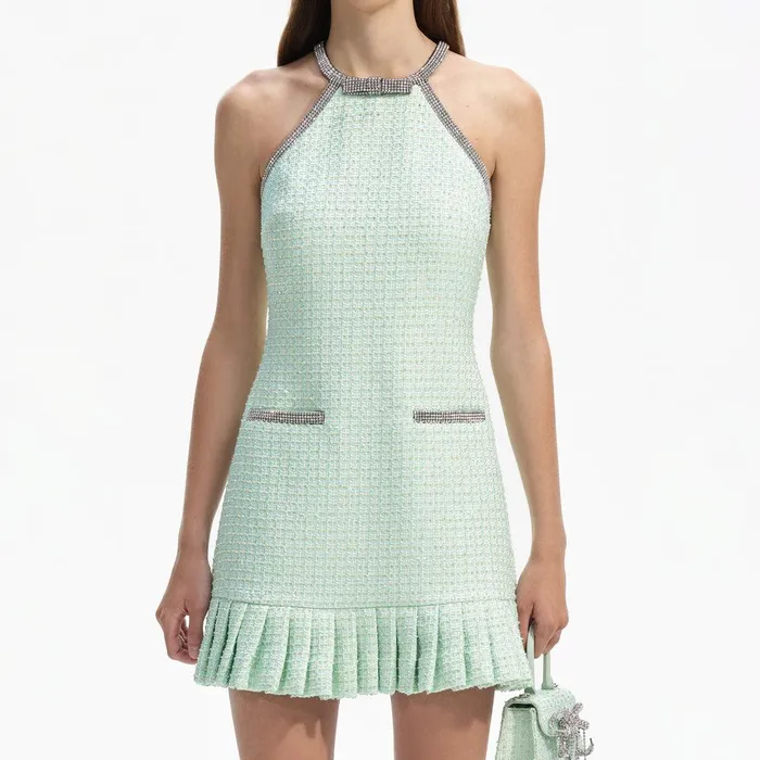 Self Portrait Dresses Mint Boucle Mini Dress 8211 Women