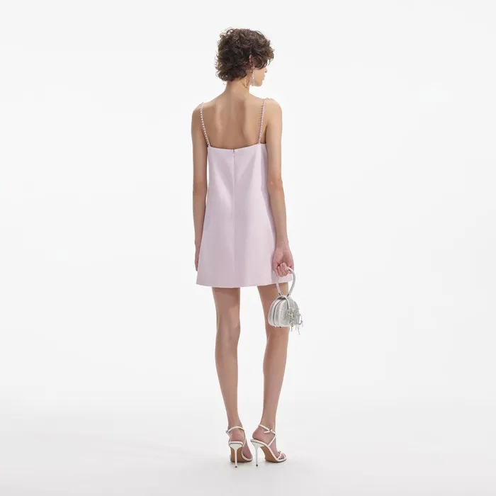 Self Portrait Dresses Pink Satin Diamante Mini Dress 8211 Women