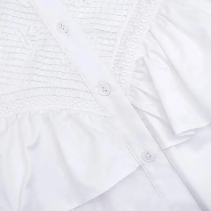 Self Portrait Dresses White Lace Panel Mini Dress 8211 Women