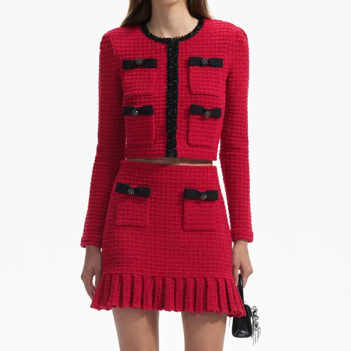 Self Portrait Knitwear Red Knit Mini Skirt 8211 Women