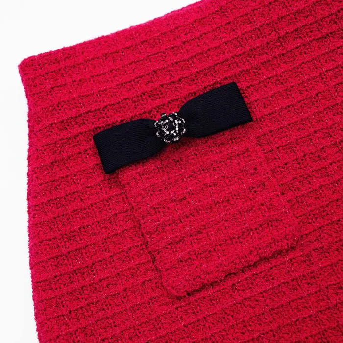 Self Portrait Knitwear Red Knit Mini Skirt 8211 Women