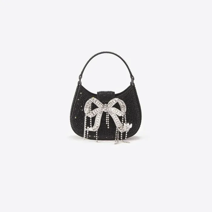 Self Portrait Micro Black Rhinestone Micro Crescent Bag 8211 Women